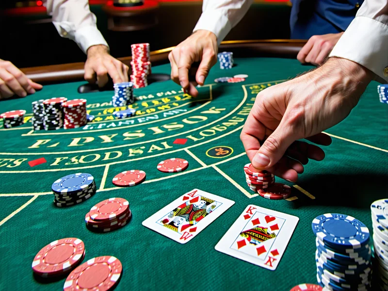 Bàn chơi Blackjack tại b52 club với người chơi và dealer