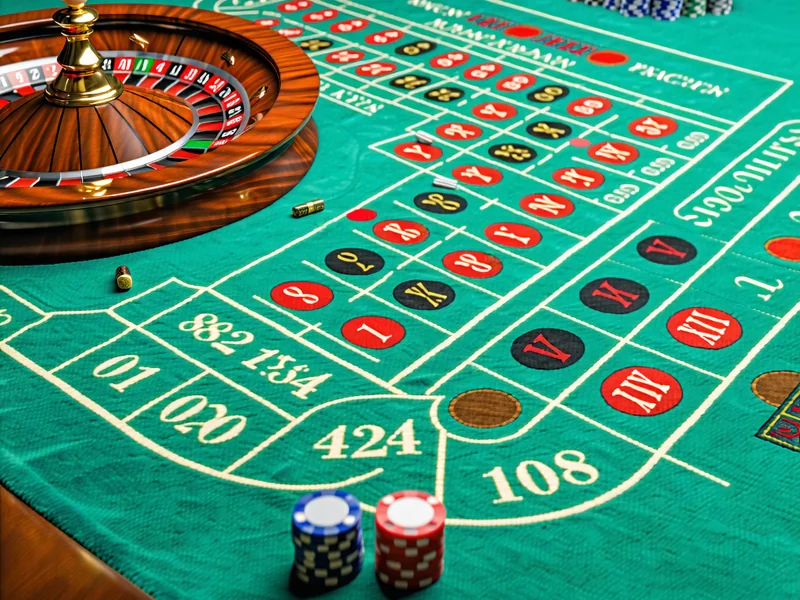 Bàn quay Roulette với quả bóng đang lăn và các ô số tại b52 club
