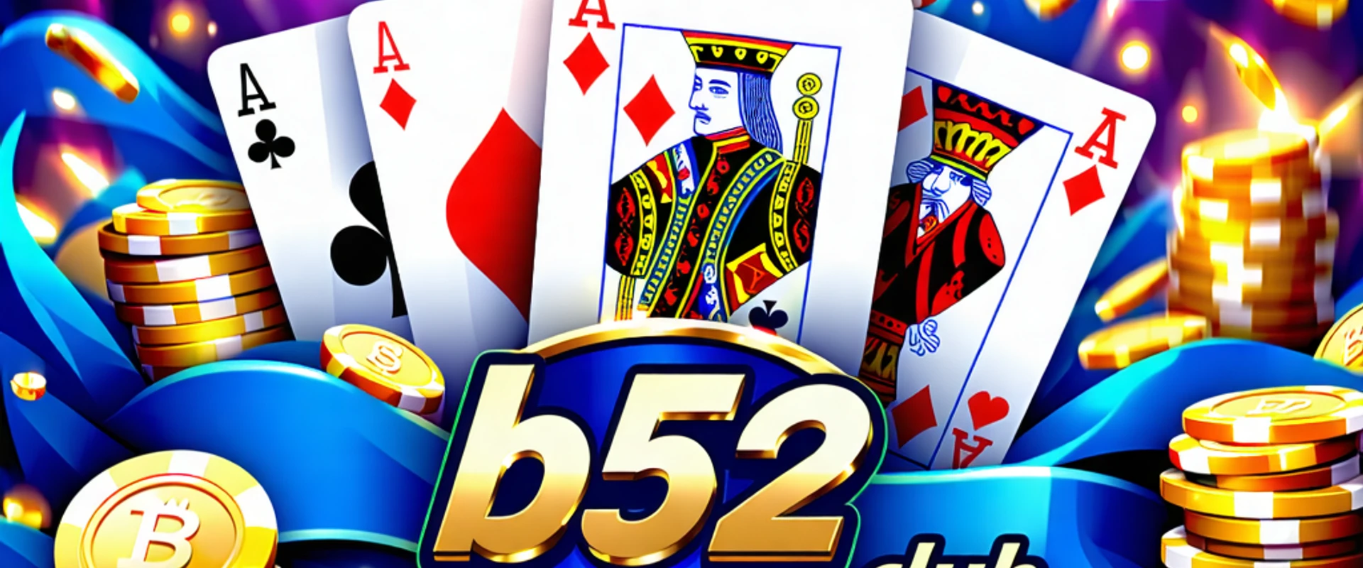 Hình ảnh đại diện B52 Club với các yếu tố giải trí trực tuyến và logo b52 club