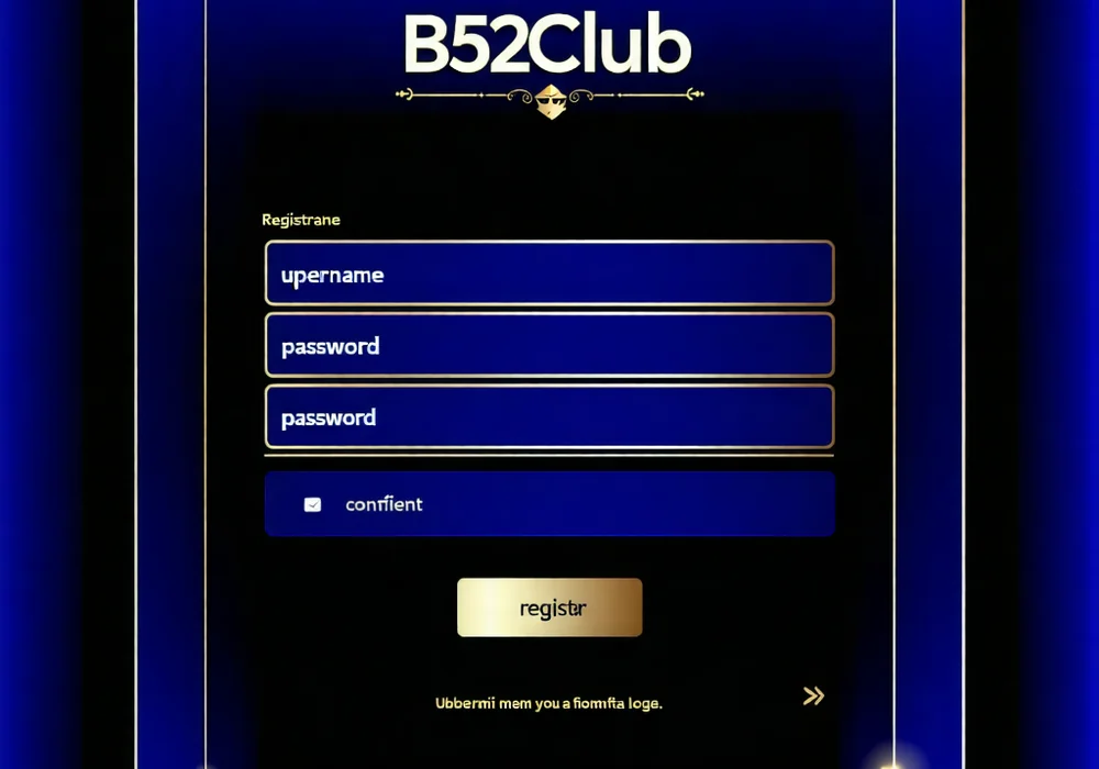 Giao diện trang chủ B52 Club với nút đăng ký nổi bật