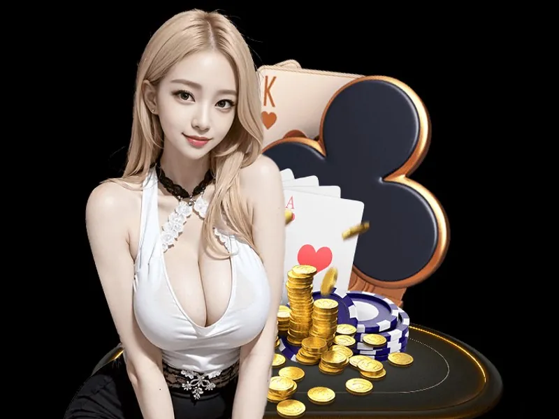 Hình ảnh bàn chơi Poker Texas Hold'em tại b52 club, với các quân bài và chip poker.