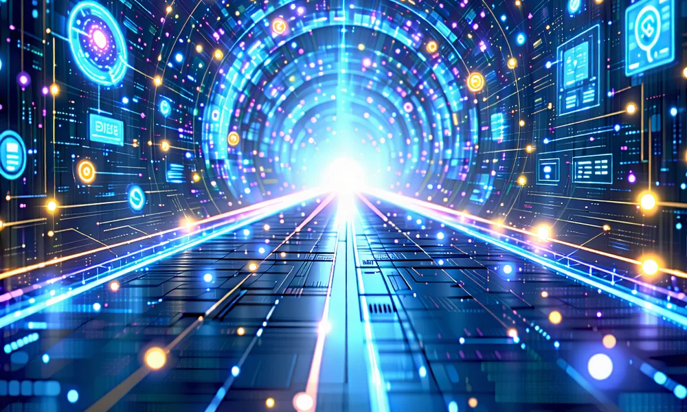 Hình ảnh thể hiện tầm nhìn và sứ mệnh của b52 club, với biểu tượng công nghệ và tương lai