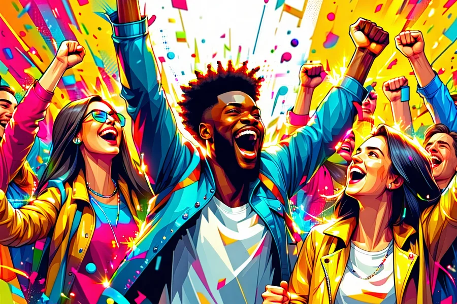 Người chơi vui vẻ và chiến thắng tại b52 club, thể hiện sự tin cậy và niềm vui